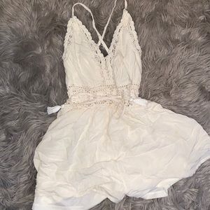 American Eagle Boho Romper Cream Size XS